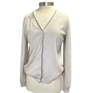Brunello Cucinelli Cashmere Cardigan W/ Signature Beading, MSRP $1,860